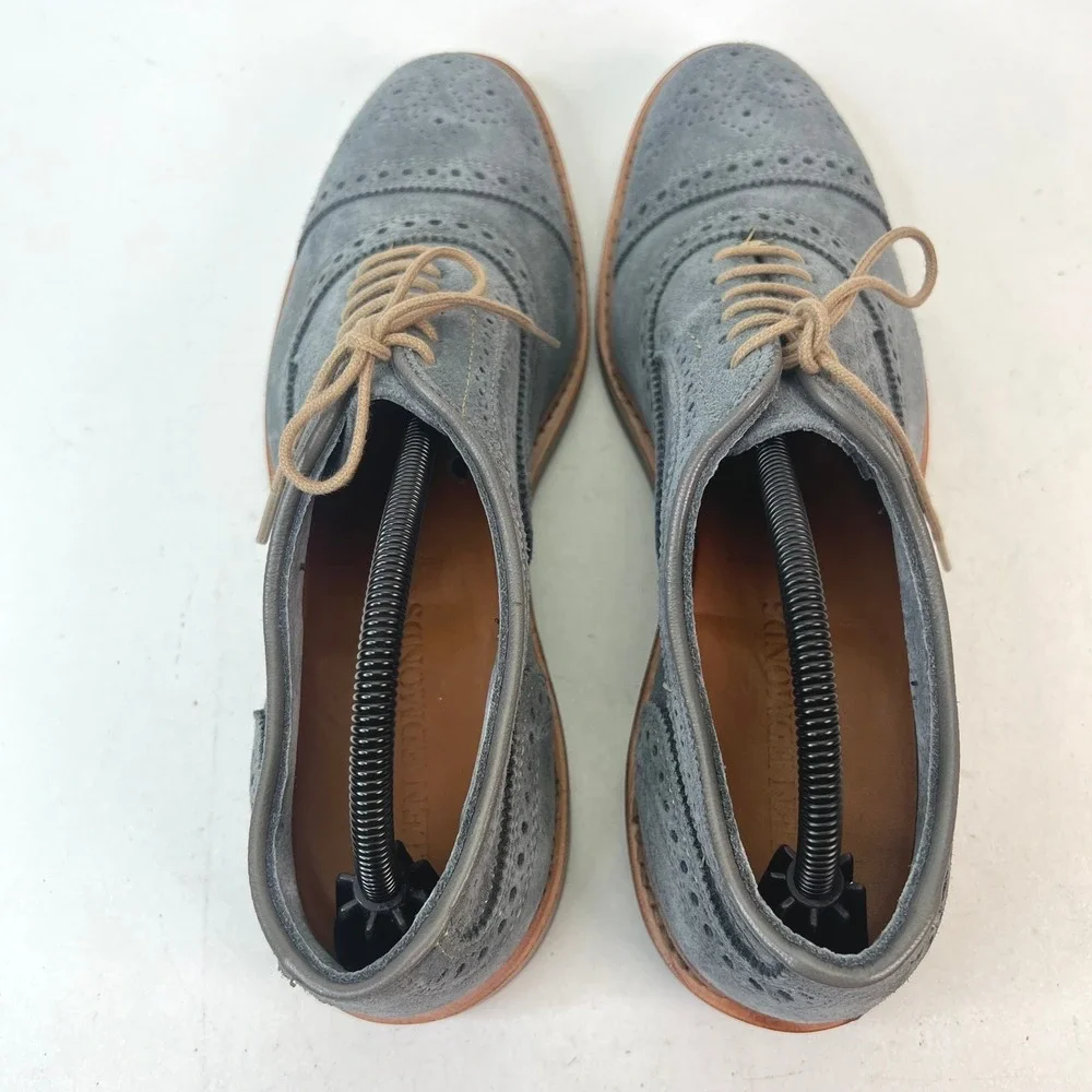 Allen Edmonds Strandmok Cap-toe Oxford‎ Suede Shoes Men 9D Grey